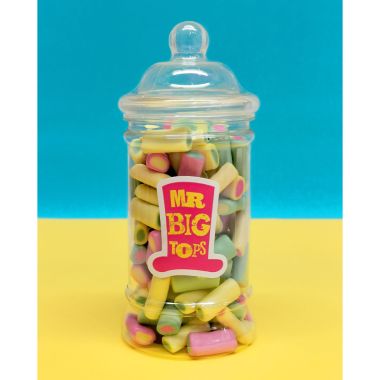 Mr Big Tops Jar of Rhubarb & Custards Sweets – 500ml