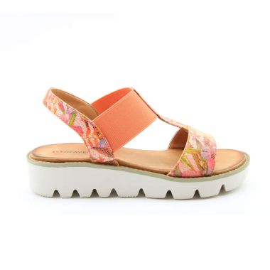 Heavenly Feet Women's Ritz Sandals - Floral Orange