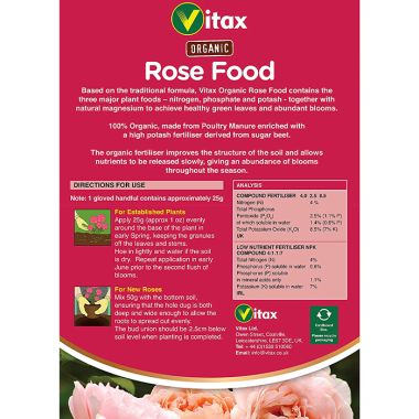 Vitax Organic Rose Food - 2.5kg