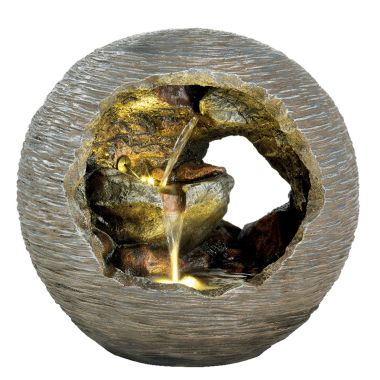 Lumineo 3-Tier Round Rock Water Feature