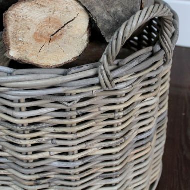 Medium Round Wicker Log Basket