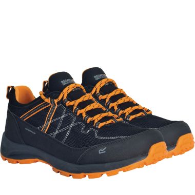 Regatta Men’s Samaris Lite Low II Walking Shoes - Black/Flame Orange
