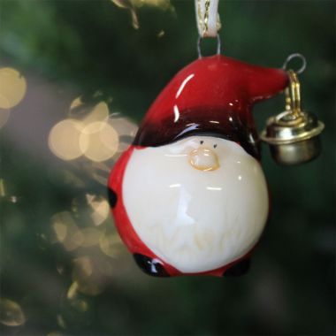 Santa With Bell Christmas Bauble - 4cm