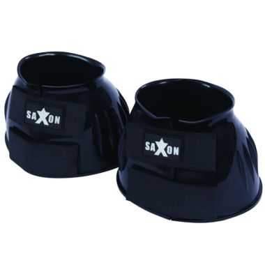 Saxon PVC Ribbed Bell Boots - Black
