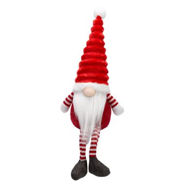 Red Seated Gonk Gnome with Pointy Hat - Medium