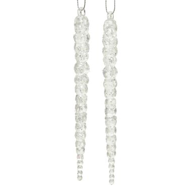 2 Hanging Icicle Decorations - 14cm