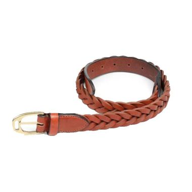 Shires Aubrion Leather Plaited Belt – Tan