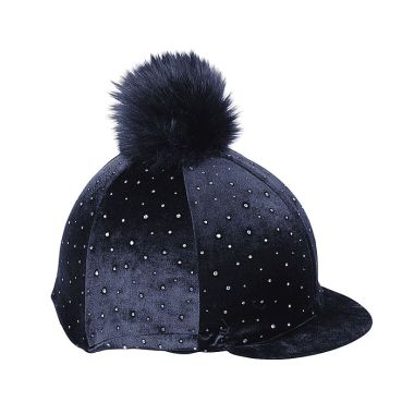 Shires Aubrion Velvet Sparkle Hat Cover – Navy