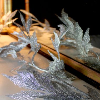 Silver Feathered Christmas Garland - 1.8m