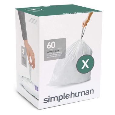 Simplehuman Code X Custom Fit Bin Liners, 80 Litre - 60 Pack
