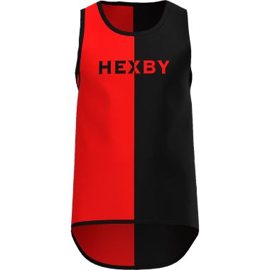 Hexby Unisex Harlequin Shearing Singlet - Red/Black