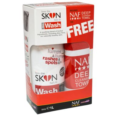 NAF Love the Skin He's in Skin Wash with Free Towel - 1 Litre