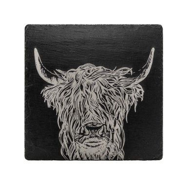 Slate Pot Stand - Highland Cow