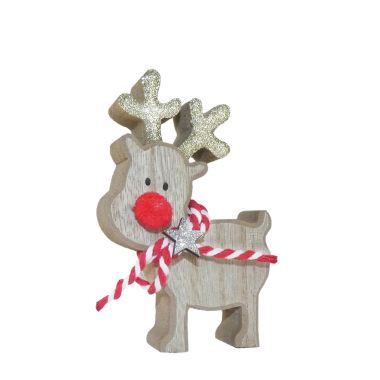 Standing Wooden Reindeer - Small
