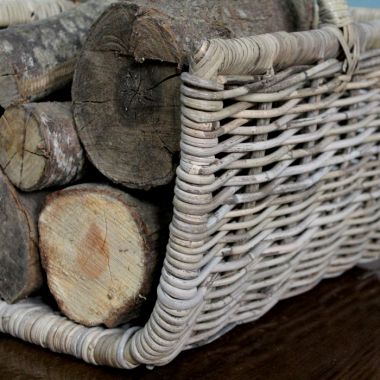 Medium Open-Sided Wicker Log Basket