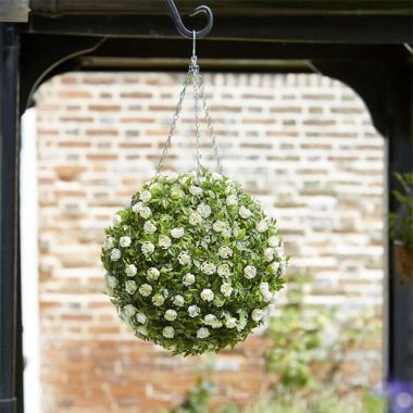 Smart Garden White Rose Topiary Ball 