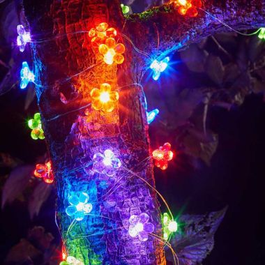 Smart Solar 30 LED Flower Firefly String Lights – Multi-coloured 