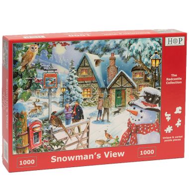 House Of Puzzles The Redcastle Collection MC513 Snowman's View Jigsaw Puzzle - 1000 Piece