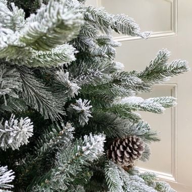 7ft National Tree Snowy Dorchester Pine Artificial Christmas Tree