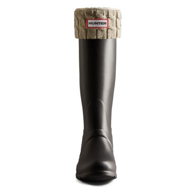 Hunter Recycled Cable Cuff Tall Boot Socks - Greige