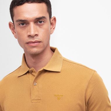 Barbour Men's Washed Sports Polo Top - Cumin