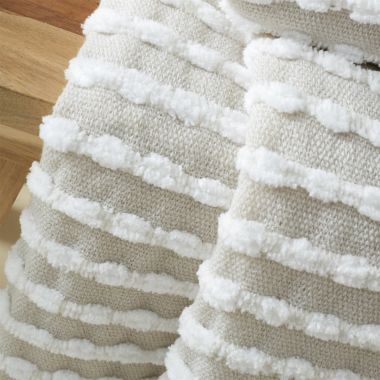 Catherine Lansfield Stab Stitch Blanket Throw - Natural