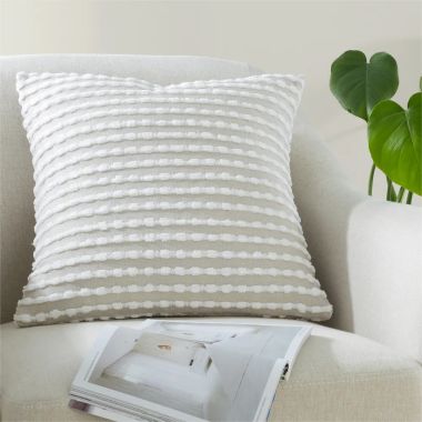 Catherine Lansfield Stab Stitch Cushion - Natural