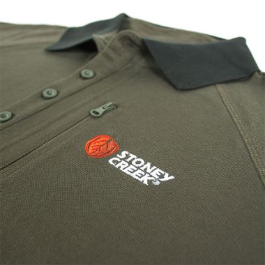 Stoney Creek Men’s Q-Wick Dry Polo Shirt – Bayleaf & Black 