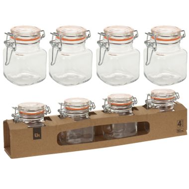Clip Top Storage Jars - 4 Pack