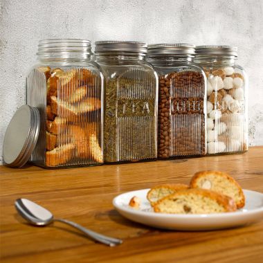 Tala Embossed Glass Storage Canister