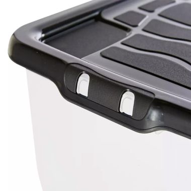 Strata Curve Underbed Clear Plastic Storage Box with Lid - 30 Litre