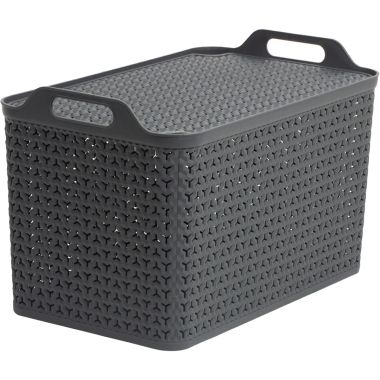 Strata Urban Storage Basket with Lid – 21 Litres, Charcoal