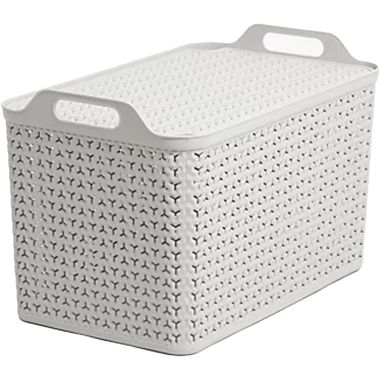 Strata Urban Storage Basket with Lid – 21 Litres, Cool Grey
