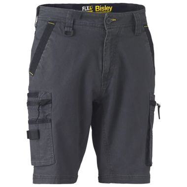 Bisley Workwear Men's Flex & Move Stretch Utility Cargo Shorts – Charcoal