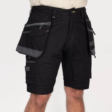 Bisley Workwear Men's Flex & Move Stretch Utility Holster Pocket Shorts – Black