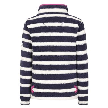 Lazy Jacks Women’s Super-Soft Striped ¼ Zip Snug Sweatshirt – Marine