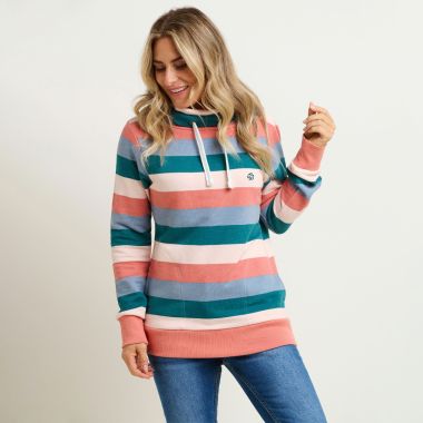Brakeburn Women's Stripe Cowl Neck Sweatshirt - Multi