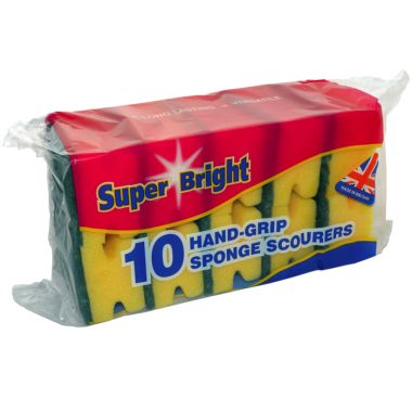 Super Bright Sponge Scourers - Pack of 10