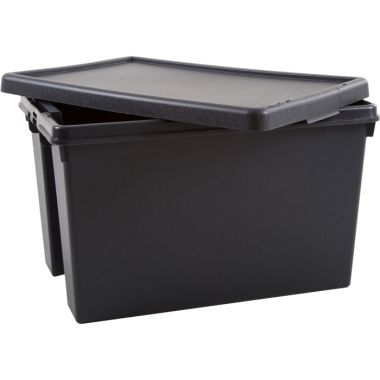 Wham Bam Recycled Heavy Duty Storage Box with Lid, Black - 62 Litre