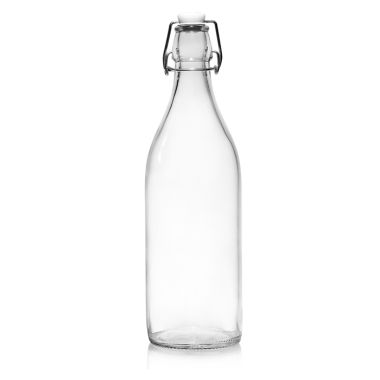 6 x Clip Top Glass Bottle, 1 Litre