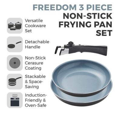 Tower Freedom 3 Piece Frying Pan Set – Graphite