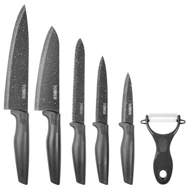 Tower Essentials 6 Piece Kitchen Knife Set – Grey