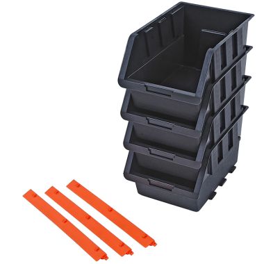Tactix Storage Tray Bin Set - 4 Piece
