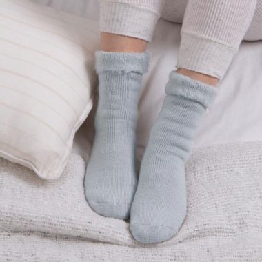 Totes Women's Thermal Bed Socks - Blue 