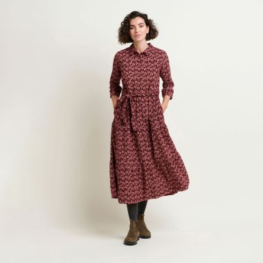 Brakeburn Women's Thistle Cord Maxi Dress - Burgundy