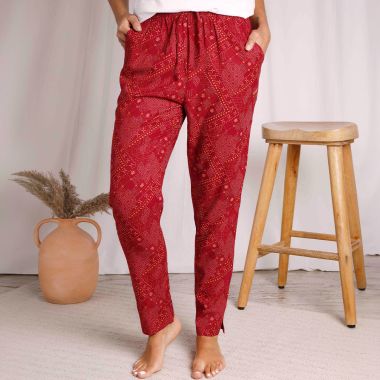 Weird Fish Women's Tinto Trousers - Chilli Red