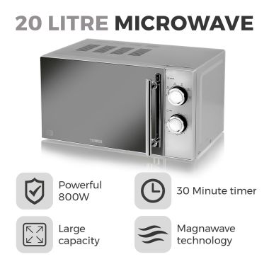 Tower Manual Microwave, Silver - 800W