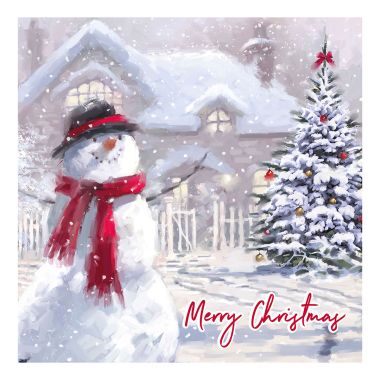 Traditional Christmas Robin/Snowman Christmas Cards - Pack of 12