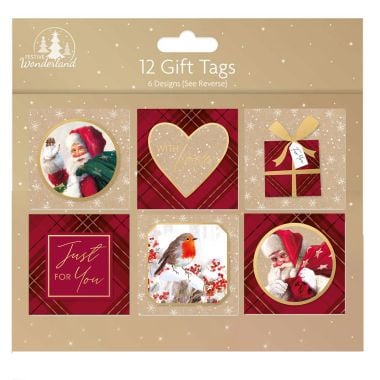Traditional Christmas Gift Tags – 12 Pack