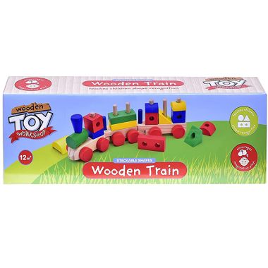 KandyToys Wooden Blocks Train Set